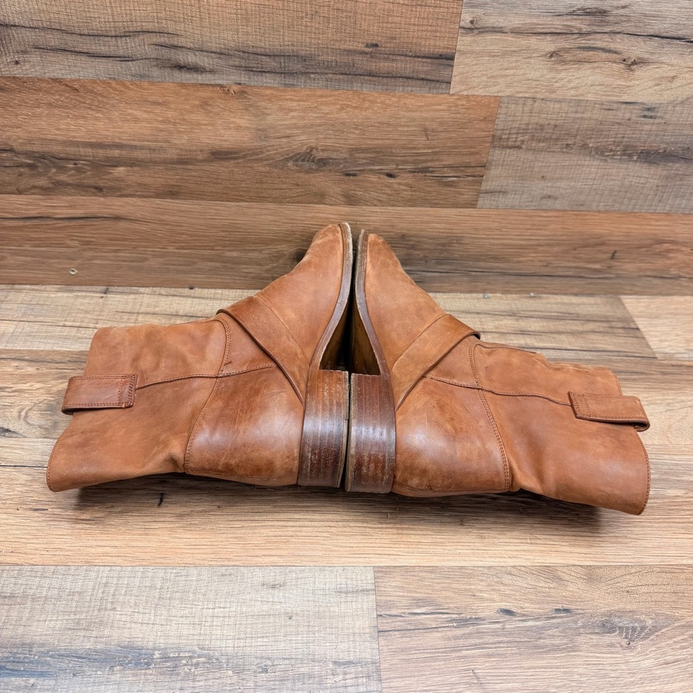 Frye Boots Ricki Ring Beige Fashion Women’s Size 7M  Brown Leather Ankle Boots - Picture 5 of 9